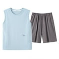 thumbnail image 1 of snilers Lounge Sets for Mens Pajamas Set Soft Comfy Casual Lounge Set Sleeveless Tank Top and Shorts Plus Size Matching Sets Sleepwear, 1 of 2