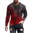 thumbnail image 1 of LWITHSZG Mens Halloween Shirts Horror Blood Splash Graphic Tees Plus Size Long Sleeve Festival Tops FallTrendy Crew Neck Basic T-shirt 4X-Large, 1 of 5