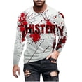 thumbnail image 1 of LWITHSZG Mens Halloween Shirts Horror Blood Splash Graphic Tees Plus Size Long Sleeve Festival Tops FallTrendy Crew Neck Basic T-shirt XL, 1 of 5
