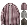 thumbnail image 1 of LWITHSZG Mens Long Sleeve Button Down Shirts Dressy Casual Collared Plaid Shirt Soft Comfy Cotton Blouses Fall Winter Lightweight Going Out Tops Size M, 1 of 9