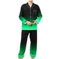 thumbnail image 1 of snilers Mens Pajamas Set Fashion Casual Gradient Lounge Set Button Front Long Sleeve Shirts and Sweatpants Two Piece Set Sleepwear, 1 of 9