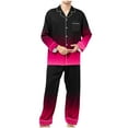 thumbnail image 1 of snilers Mens Pajamas Set Fashion Casual Gradient Lounge Set Button Front Long Sleeve Shirts and Sweatpants Two Piece Set Sleepwear, 1 of 9
