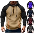 thumbnail image 1 of LWITHSZG Mens Quarter Zip Pullover Fall Winter Long Sleeve Going Out Tops Trendy Patchwork Color Block Hooded Sweatshirt with Pocket Size S, 1 of 6