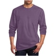 thumbnail image 1 of LWITHSZG Mens Shirts Casual Plus Size Crew&nbsp;Neck Long Sleeve T Shirt Athletic Loose Fit Basic Tees for Fall Spring L, 1 of 5