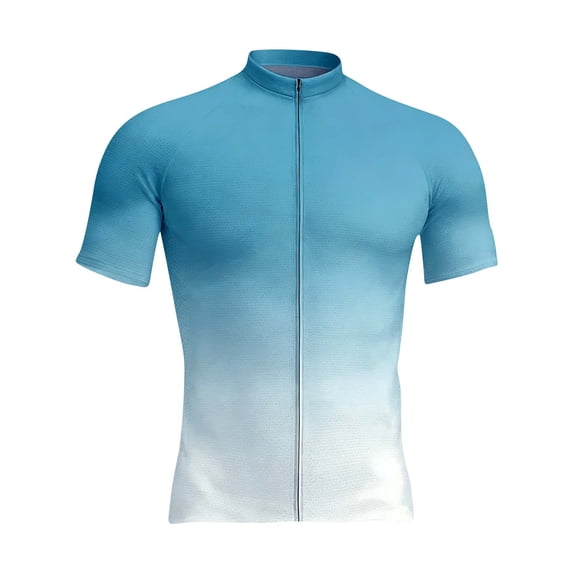 LWITHSZG Mens Stand Up Collar Cycling Jersey Plus Size Full Zip up Short Sleeve Graphic Tees Breathable Slim Fitted Workout Tops S-5XL