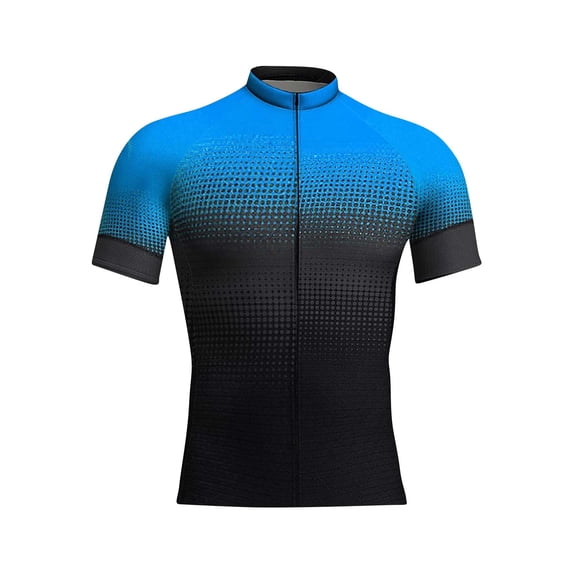 LWITHSZG Mens Stand Up Collar Cycling Jersey Plus Size Full Zip up Short Sleeve Graphic Tees Breathable Slim Fitted Workout Tops S-5XL