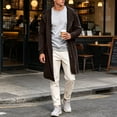 thumbnail image 1 of LWITHSZG Mens Zip up Hoodie Mid Length Drawstring Trench Coat Trendy Loose Fit Long Sleeve Lightweight Fall Jackets S, 1 of 6