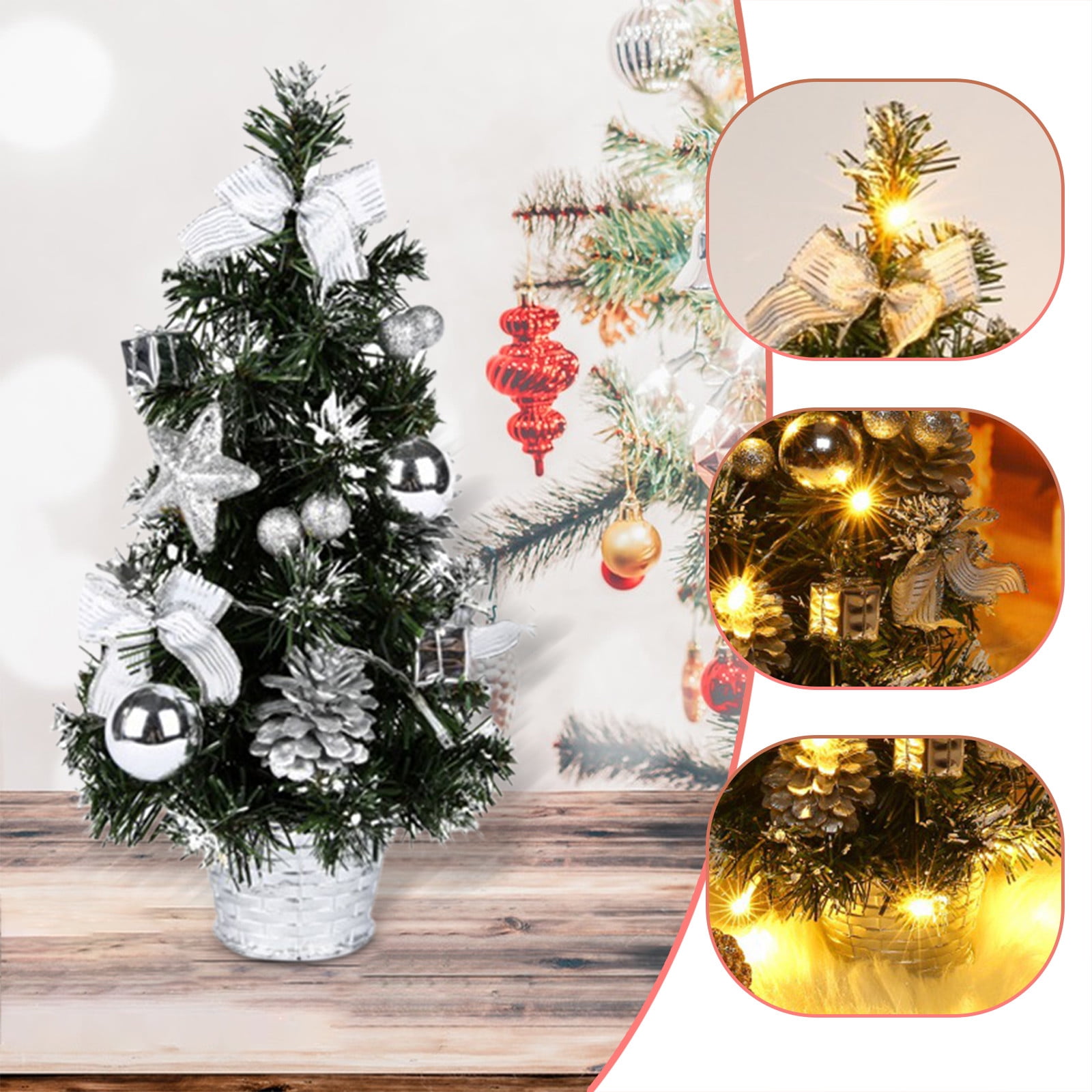 LWITHSZG Mini Artificial Christmas Trees Xmas Desktop Decoration Tree