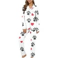 thumbnail image 1 of snilers Pajama Sets for Women 2 Piece Outfits Hearts Print Lounge Sets Fashion Long Sleeve Button Down Shirts and and Pj Pants Cute Pj Set Valentine's Day Clothes, 1 of 8