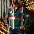 thumbnail image 1 of LWITHSZG Plaid Shirt Men Christmas Casual Long Sleeve Button Down Shirts Fall Spring Fashion Going Out Tops Travel Lightweight Hoodies with Pockets, 1 of 5
