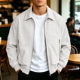 thumbnail image 1 of LWITHSZG Plus Size Bomber Jacket Men Collared Zip up Casual Outerwear Fall Winter Lightweight Jackets with&nbsp;Zipper Pockets 3X-Large, 1 of 9