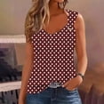 thumbnail image 1 of LWITHSZG Polka Dots Tank Tops for Women Scoop Neck O Ring Shoulder Sleeveless Shirts Hollow Out Summer Blouses Beach Work Blouse S-XXL, 1 of 5