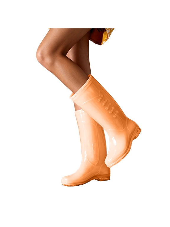 Rain Shoes for Women Waterproof PVC Knee High Rain Boots Durable Mud Non Slip Booties for Gardening Farming Outdoor Rainy Size 35