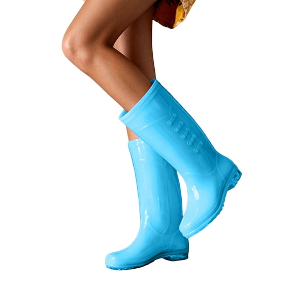 LWITHSZG Rain Shoes for Women Waterproof PVC Knee High Rain Boots Durable Mud Non Slip Booties for Gardening Farming Outdoor Rainy Size 35