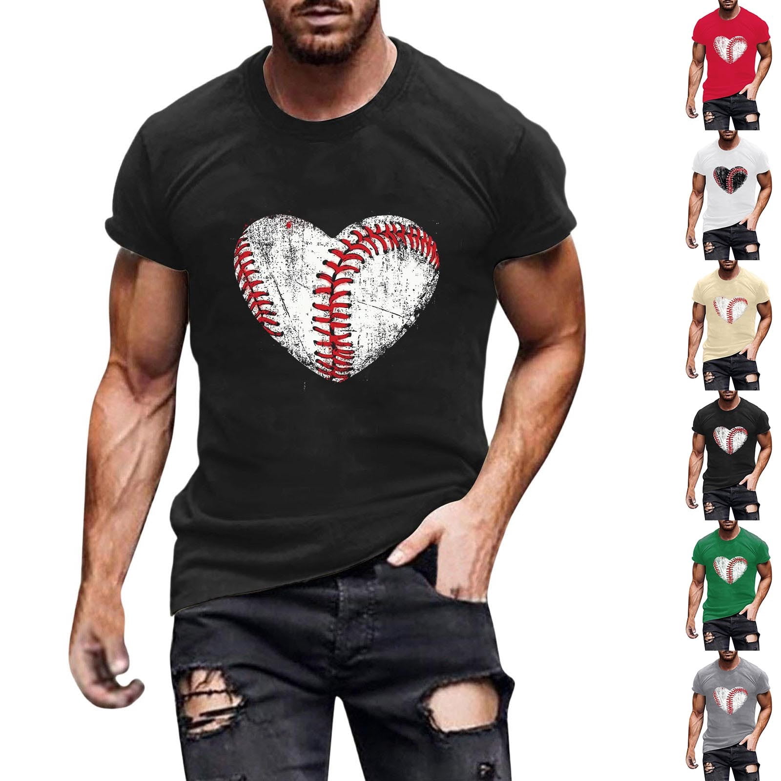 LWITHSZG Shirts for Men Party Trendy Football Graphic Tees Summer Game ...