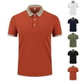 thumbnail image 1 of LWITHSZG Short Sleeve Shirts for Men Summer Trendy Color&nbsp;Block Slim Fitted Golf Shirt Workout Athletic Tops Short Sleeve Blouses S-4XL, 1 of 5