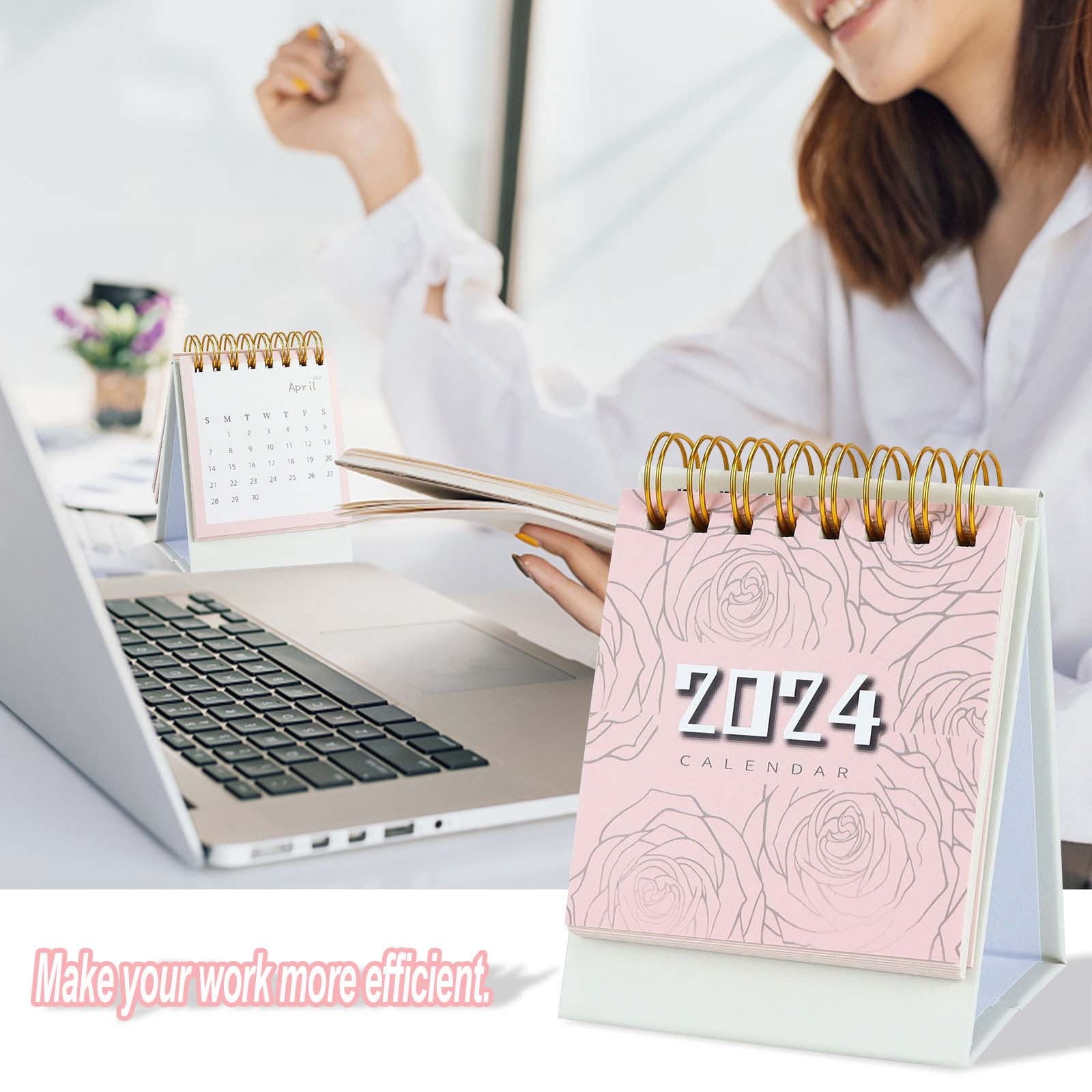 LWITHSZG Small Desk Calendar 2025 Standing Flip Small Desktop
