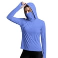 thumbnail image 1 of LWITHSZG UPF 50+ Long Sleeve Sun Shirt Women UV Protection Rash Guard Hoodie with Face Cover and Thumb Holes Quick Dry Lightweight Summer Tops, 1 of 6