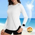 thumbnail image 1 of LWITHSZG UPF 50+ Sun Shirt Women Curved Hem Rash Guard Long Sleeve Workout Tops SPF UV Protection T-Shirts Hiking Summer Outfits S-XXL, 1 of 6