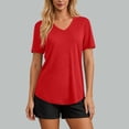 thumbnail image 1 of LWITHSZG UV Protection Sun Shirt Women Rash Guard Short Sleeve V Neck T Shirts Gym Athletic Workout Tops Summer Loose Fit T Shirt S-XXL, 1 of 7