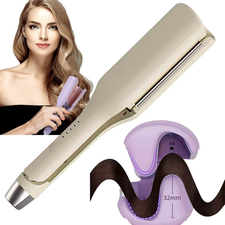 LWITHSZG Waver Curling Iron Anti Scald Hair Crimper Barrel Ionic Wavy Hair Curler for Women Rapid Heating Curling Wand 4 Temp Dual Voltage Hair Waver Crimper Hair Iron for Wide Deep Waves Walmart