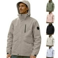 thumbnail image 1 of LWITHSZG Windbreaker Jackets for Men Outdoor Waterproof Windproof Rain Jacket with Detachable Hood Full Zip up Rain Coat for Hiking Fishing Travel, 1 of 7