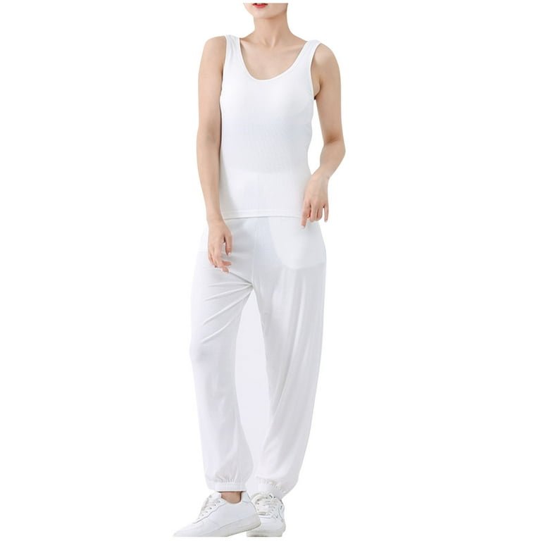 snilers Womens Lounge Set Built in Bra Tank Top and Jogger Pants