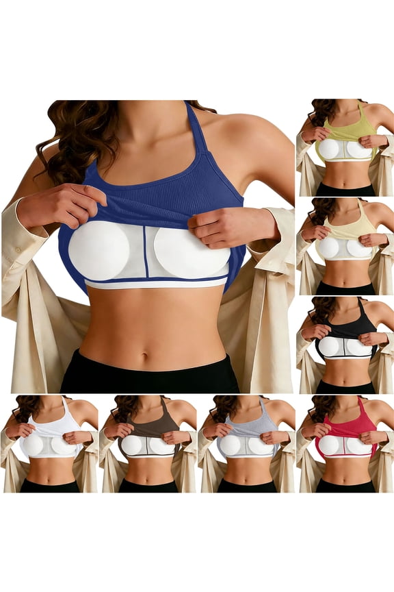 Womens Tank Tops with Built in Bra Athletic Workout Yoga Crop Top Slim Fitted Scoop Neck Sleeveless Shirts Summer Outfits S-XXL