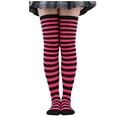 thumbnail image 1 of LWNYDPLSD 1 Pair Christmas High Long Stockings Over Knee Socks Christmas Party Socks Knee High Long Striped Stocking Socks Clearance Sale Hot Pink, 1 of 4