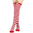 thumbnail image 1 of LWNYDPLSD 2024 Womens Christmas Thigh-High Christmas Striped Cotton Thigh High Tube Sock Over Knee Boot Socks Clearance Sale E, 1 of 5