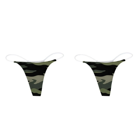 LWNYDPLSD 2Pcs Panties for Women Low Rise Micro Back G-string Thong Panty Underwear Breathable Invisible Lightweight Multi-Pack Soft G-string&T-back