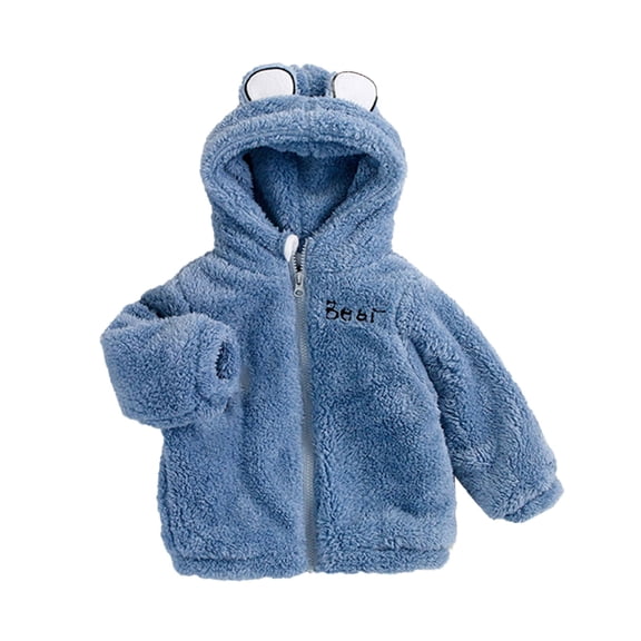 LWNYDPLSD 2t Jackets for Toddler Boy Infant Fleece Jacket Winter Coat 5t Girls Sherpa Hoodie Baby Girl Tops All Black Hoodie Clothes 12-18 Months, Blue 1-2 Years