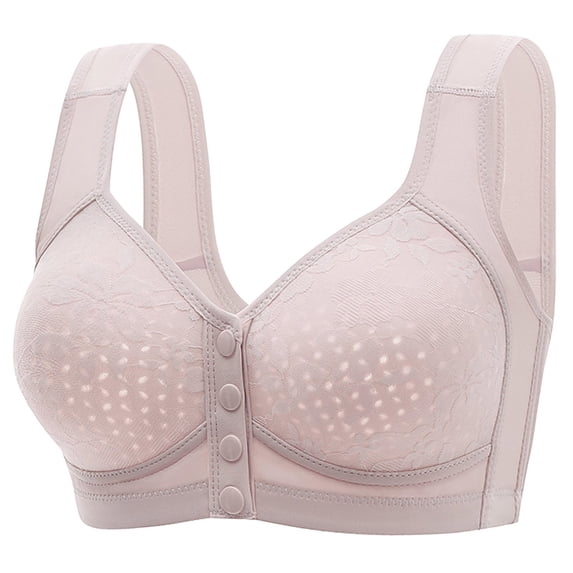 LWNYDPLSD Backless Bra Women's Seamless Front Snap Closure Bras Full Coverage No Underwire Comfort Bras Lightly Lined Wireless Everyday Bra Front Closure Bras for Women Purple 36
