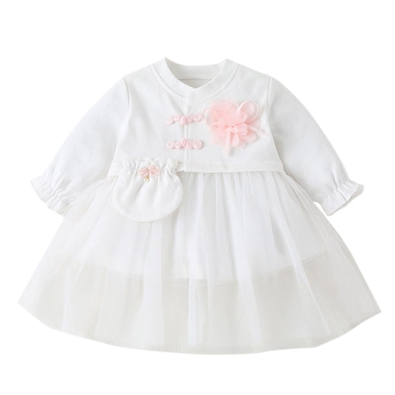 LWNYDPLSD Black Formal Gown Baby Gowns Newborn Princess Dress 3t Birthday Dresses Party Dresses Cocktail Dress Infant Clothes Girls 3-6 Months, White 12-18 Months