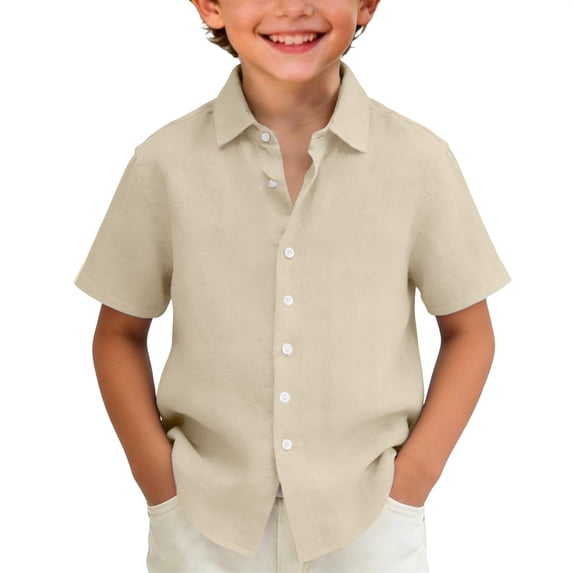LWNYDPLSD Boys Button T Shirt Fashion V Neck Short Sleeve Tee Shirts for Teens Unisex Summer Beach Tops Kids Vintage Casual Vacation Top