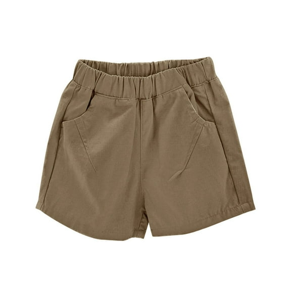 LWNYDPLSD Boys Khaki Shorts Girls Gymnastics Shorts Bike Shorts Khaki for Boys Shorts with Compression Liner Baby Boy Clothes 24 Months Newborn, 4-5 Years