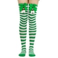 thumbnail image 1 of LWNYDPLSD Christmas Bow Hairball Thigh High Long Stockings Over Knee Socks Christmas Party Socks Knee High Long Striped Stocking Socks Clearance Sale G, 1 of 5