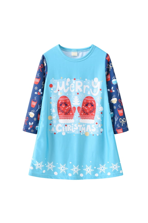 Christmas Dresses for Girls 5t Cute Christmas 10-12 Red Dress Christmas White Dress with Bow Baby Girls Clothes 3-6 Months Fall Family, Light Blue 4-5 Years