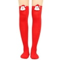thumbnail image 1 of LWNYDPLSD Christmas High Long Stockings Over Knee Socks Christmas Party Socks Knee High Long Striped Stocking Socks Clearance Sale Red, 1 of 5