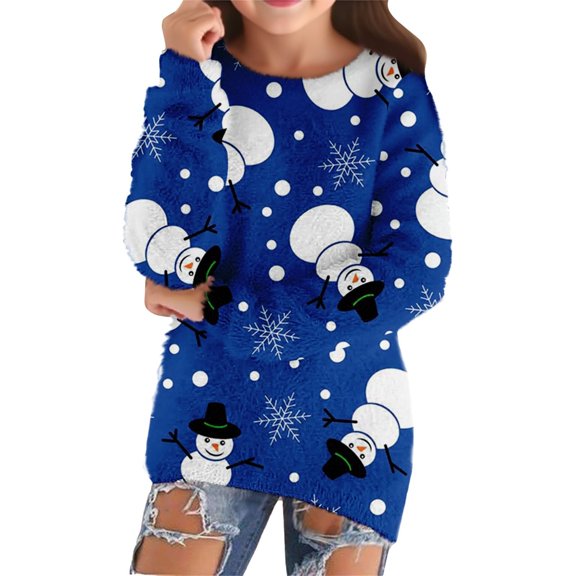 LWNYDPLSD Christmas Shirts Plus Size Baby Pink Top Gifts for Kids Youth White Tshirt Little Boys Clothes Size 12 Girls Clothes Boys Size 6 Clothes, Blue 11-12 Years