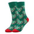 thumbnail image 1 of LWNYDPLSD Christmas Socks For Men Women Fun Cute Socks With Santas Reindeer Snowman Candy Pattern Xmas Novelty Socks Clearance Sale Green, 1 of 5