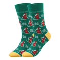 thumbnail image 1 of LWNYDPLSD Christmas Socks For Men Women Fun Cute Socks With Santas Reindeer Snowman Candy Pattern Xmas Novelty Socks Clearance Sale Mint Green, 1 of 5