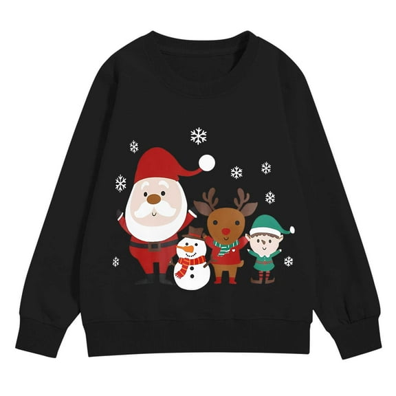 LWNYDPLSD Christmas Top Tops for Teen Girls Tshirts Preppy Sweatshirts for Baby Clothes Boy 12-18 Months Boys Toddler Clothes Kids Clothes Boys Baby, Black 5-6 Years
