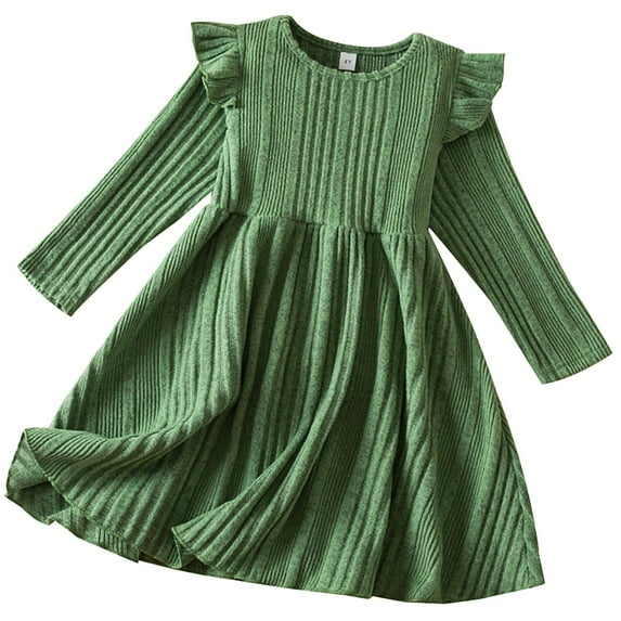 LWNYDPLSD Christmas Tree Dress Girls Christmas Dresses for Girls Size 6 Smocked Christmas Dress Vintage Dresses Toddler Girl Thanksgiving Outfit 6t, Green 3 Years