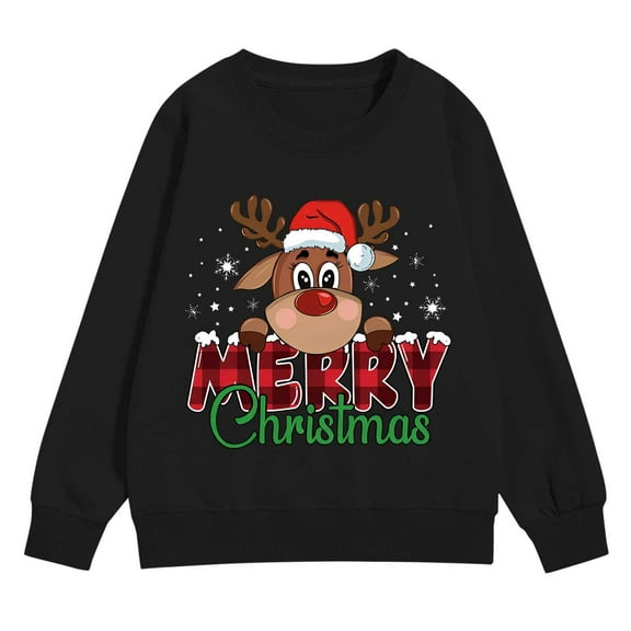 LWNYDPLSD Funny Christmas Tshirts Teen Long Sleeve Tops Kids Sweatshirts Juniors Tops Tween Girls Clothes Baby Girl Newborn Clothes Boy Clothes 4t, Black 5-6 Years