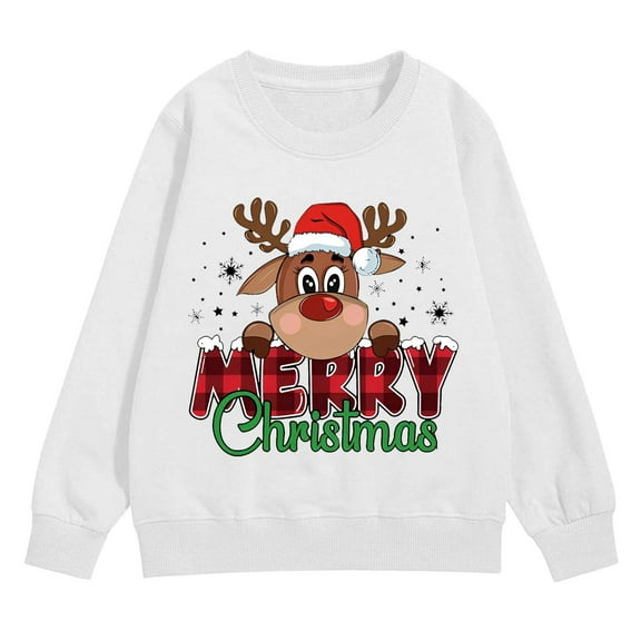 LWNYDPLSD Funny Christmas Tshirts Teen Long Sleeve Tops Kids Sweatshirts Juniors Tops Tween Girls Clothes Baby Girl Newborn Clothes Boy Clothes 4t, White 3-4 Years