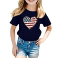 thumbnail image 1 of LWNYDPLSD Girls Heart Shirts American Flag T-Shirt Toddler Patriotic Tee Tops Kids Independence Day Short Sleeve Tee Teen Girls Clothes, 1 of 6