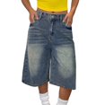 thumbnail image 1 of LWNYDPLSD Girls Jean Shorts Wide Leg Baggy Denim Shorts for Teen Distressed Vintage Trendy Jorts Tweens Knee Length Jeans Fashion Streetwear, 1 of 9