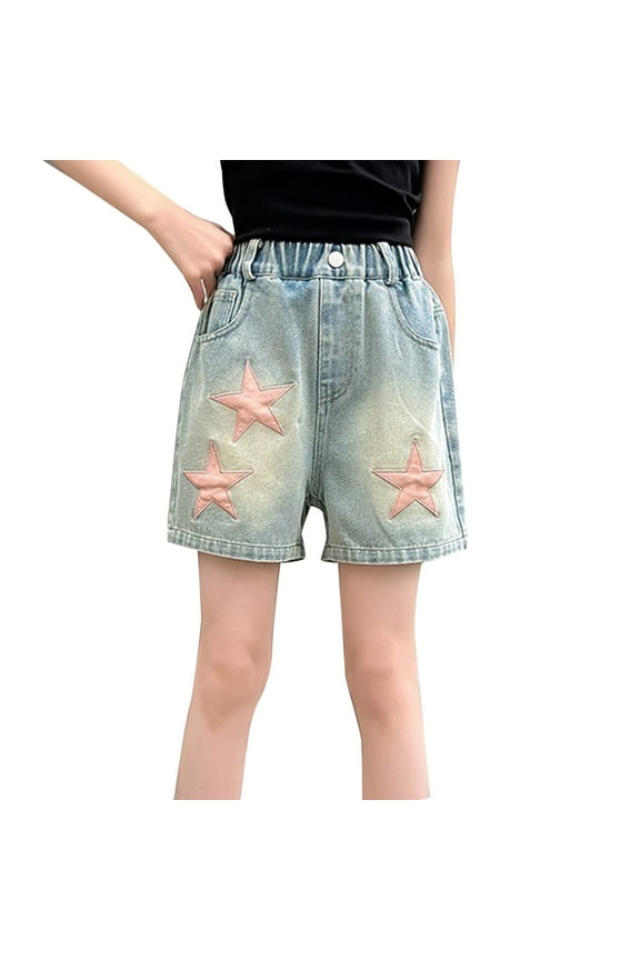 Girls Shorts Size 10-12 Girls Clothes Size 10 12 Wide Leg Jeans Petite Length Jeans for Toddler Girls 10/12 Clothes Jeans Low Rise Black, Light Blue 4-5 Years