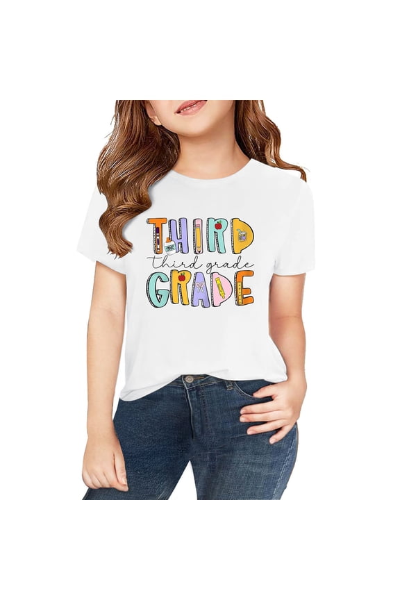 Graphic Tees for Teen Girls Toddler Shirts T Shirts for Girls Cat Shirts Clothes Size 12 Teens Clothes Girls Clothes 10 12 Trendy Clothes, White 10-11 Years